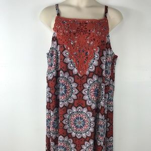 As U Wish Womens Orange Sleeveless Flowing Dress